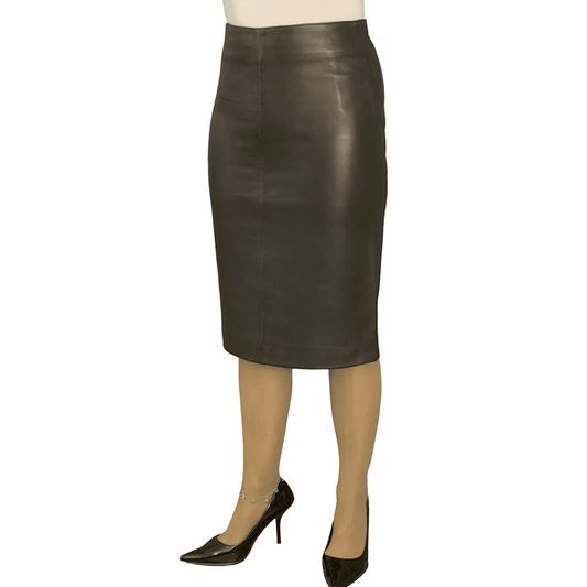 Premium Knee-Length Leather Skirt