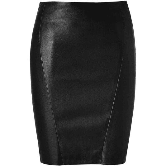 Genuine Lambskin Above-Knee Skirt