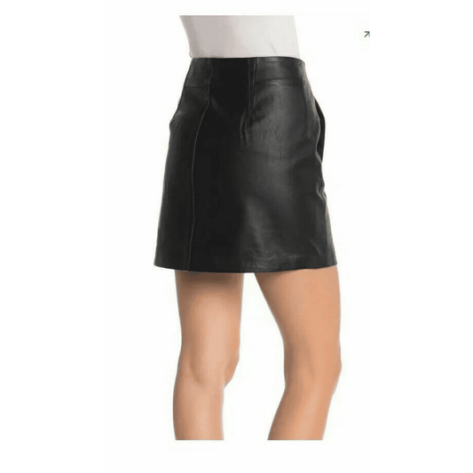 Soft Lambskin Mini Skirt with Modern Zipper Design