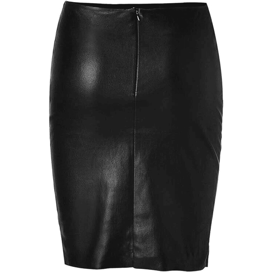 Genuine Lambskin Above-Knee Skirt
