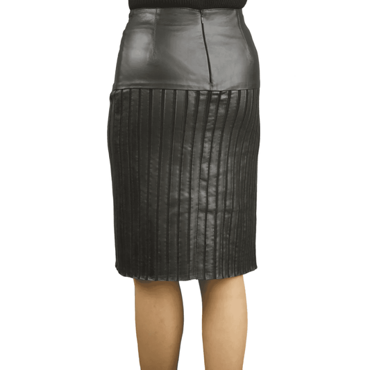 Lambskin Leather Midi Skirt