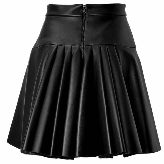A-Line Pleated Midi Skirt in Lambskin